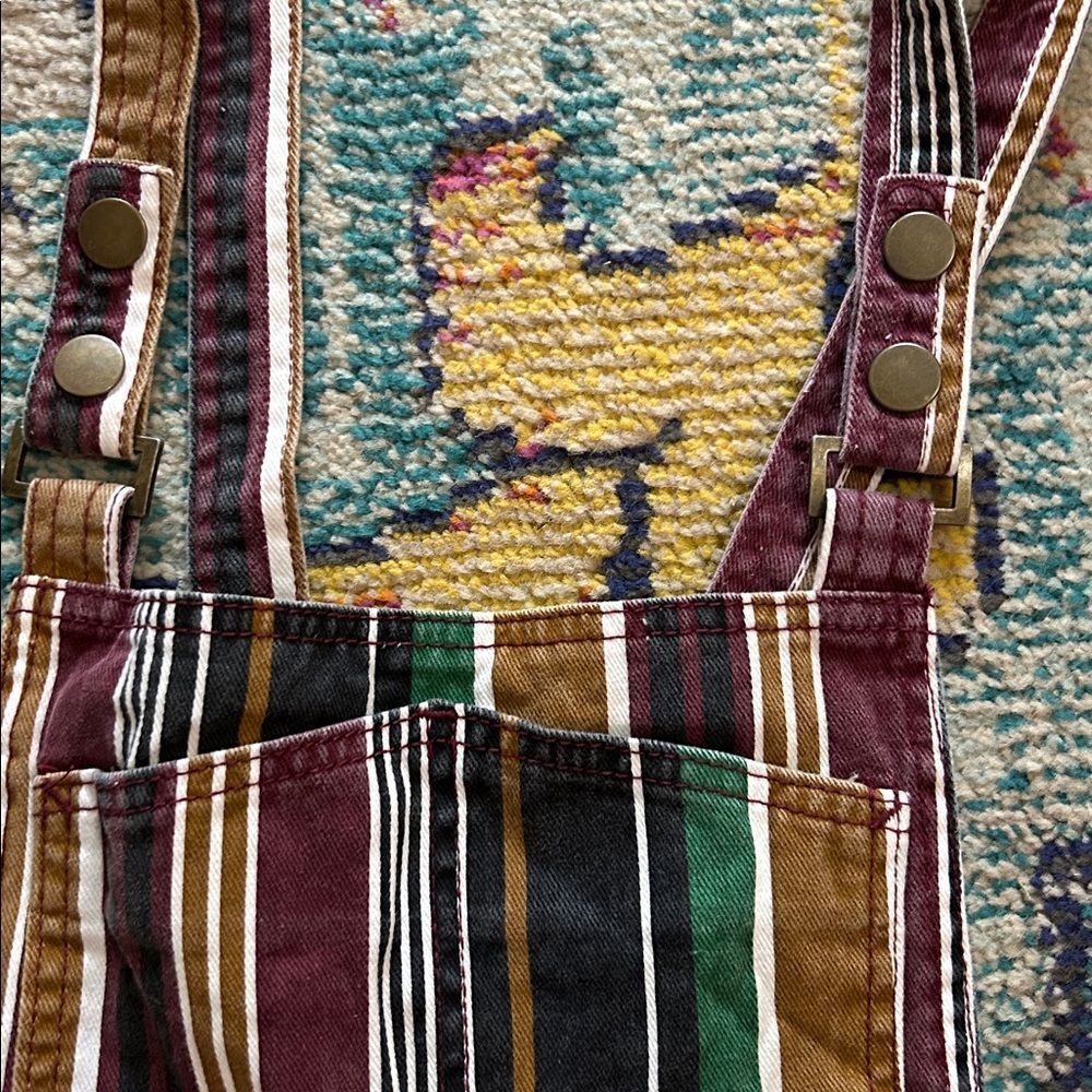 BDG Multicolor Striped Overalls a small - Picture 9 of 13